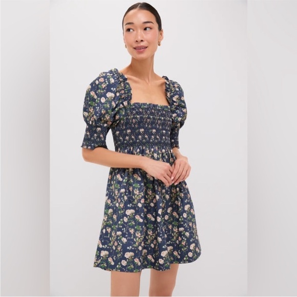NWT Hill House Lila Nap Dress Bluebonnet Navy Floral Mini Floral Size S - Picture 2 of 10